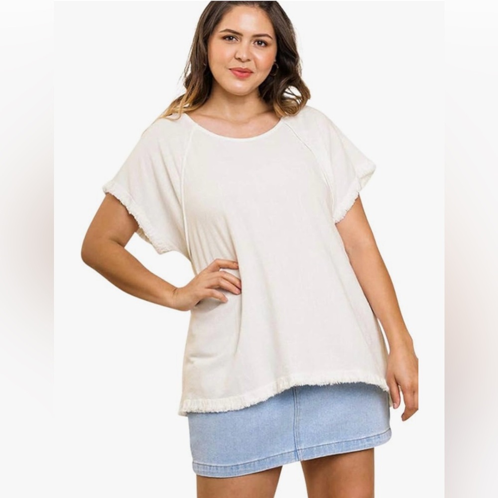 Pintuck High Low Fringed Top✨